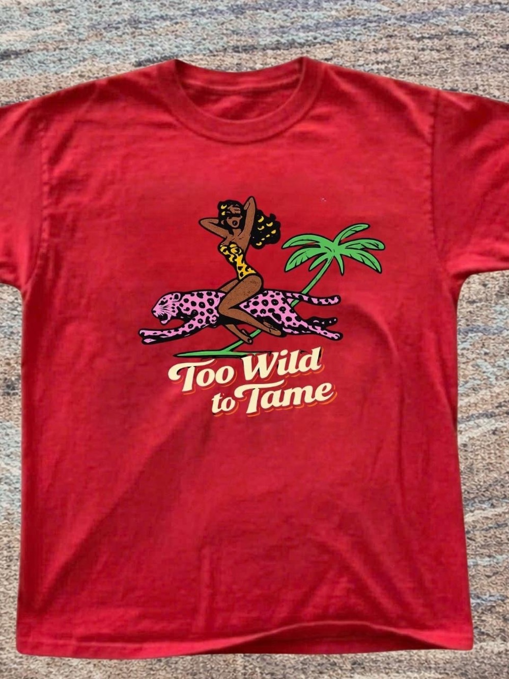 Gildan Red 'Too Wild to Tame' Graphic Tee